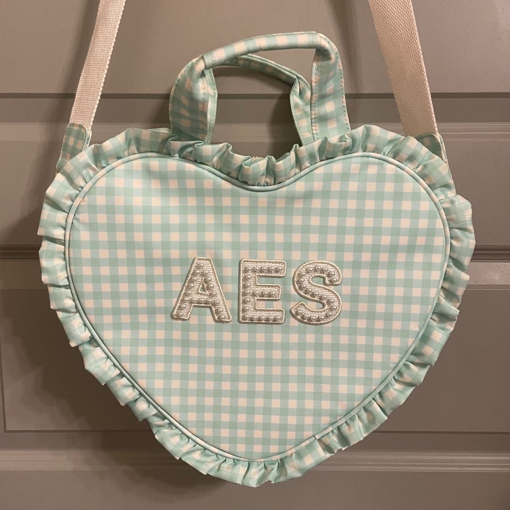 Stoney Clover Lane Mint Chip Ruffle Heart Tote/Crossbody